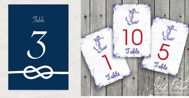 Nautical Style Table Numbers