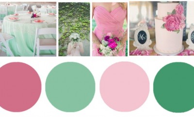 Pink Green Wedding Colors