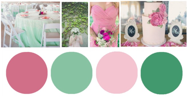 Pink Green Wedding Colors