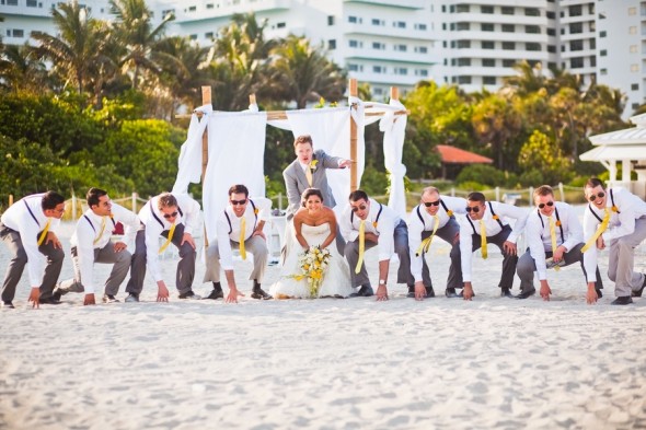 Yellow Beach Themed Wedding