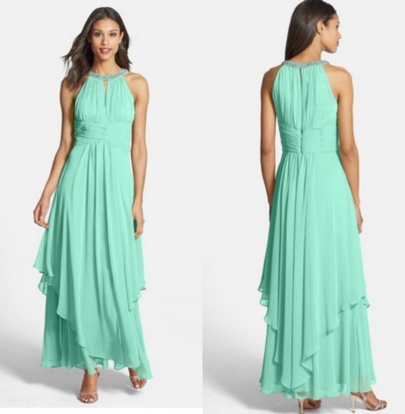 Mint Color Bridesmaid Dress