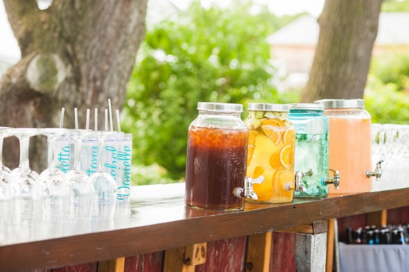 Special Wedding Drinks Served in Large Glass Jars