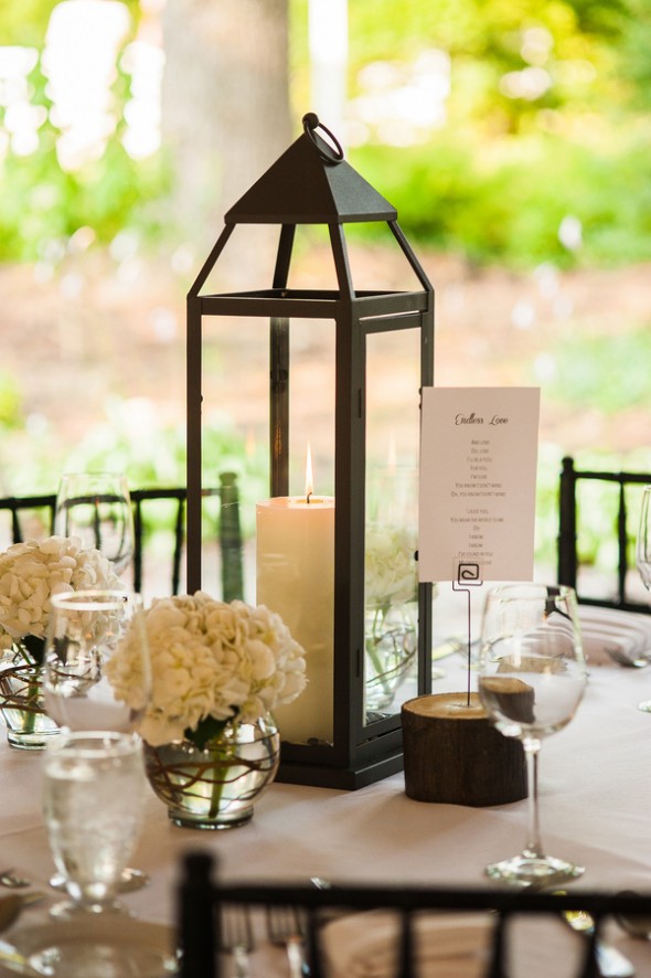 Lanterns as Centerpieces at Wedding Reception
