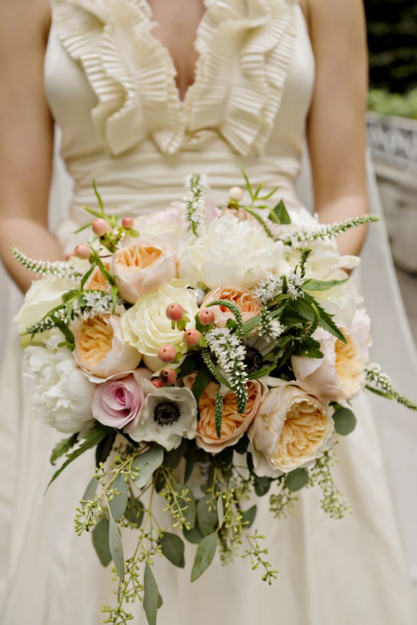 Large Peach Colored Wedding Bouquet