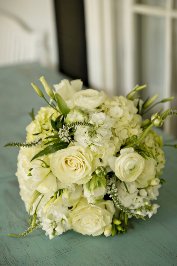Green and White Bridal Bouquet