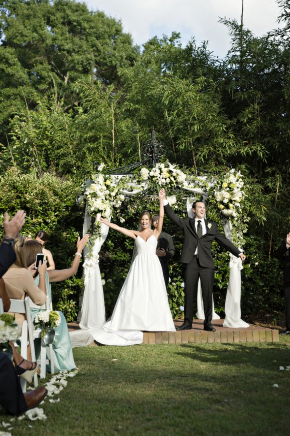 Southern Bride and Groom at Outdoor Wedding Ceremony