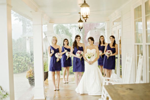 Bridesmaids in Blue Short Dresses