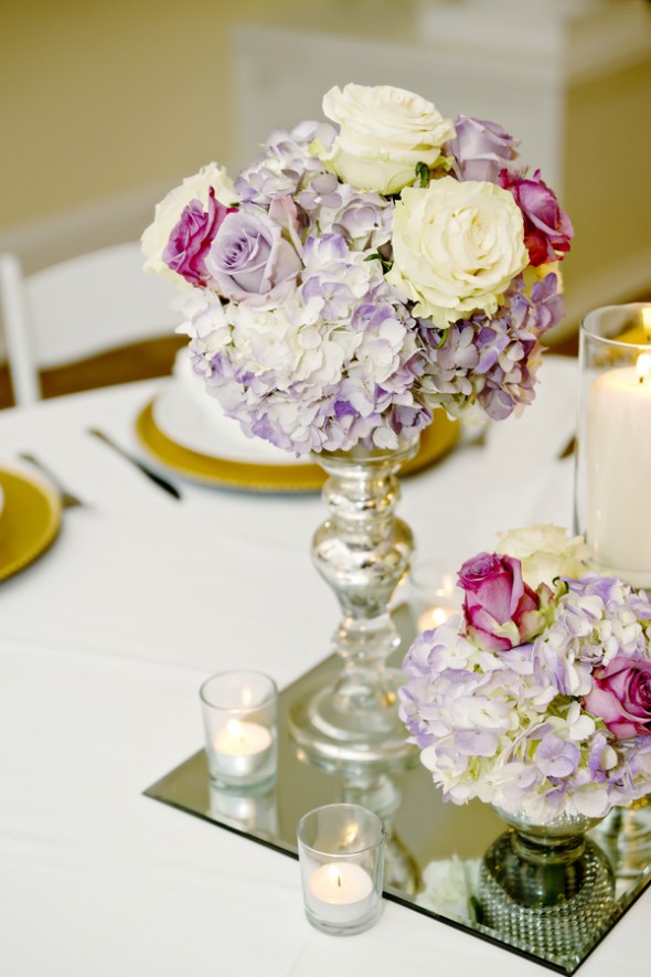 Purple Roses in Wedding Centerpeice