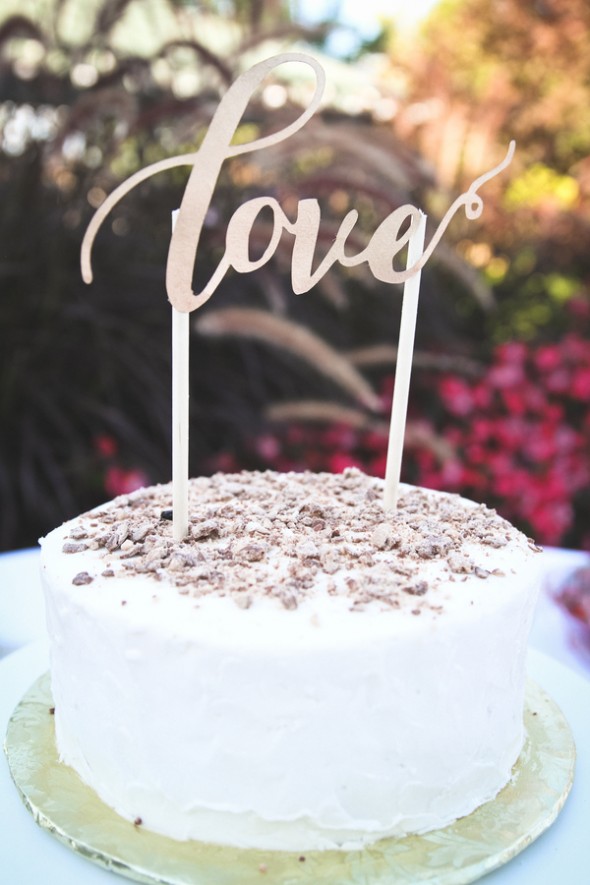 Wedding cake with Script Cake Topper