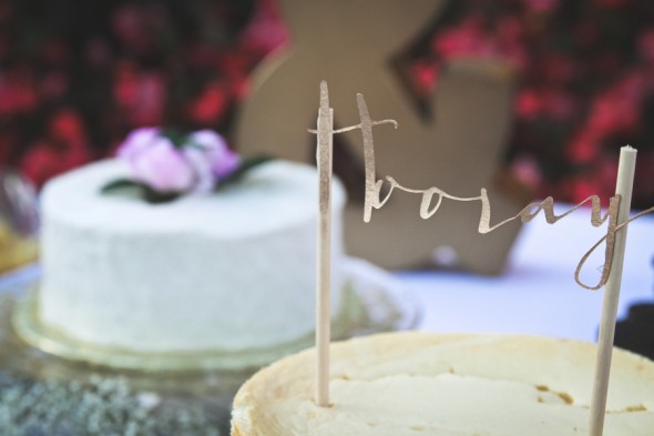 Wedding cake with Script Cake Topper