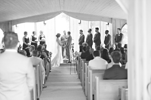 Bride and Groom and Wedding Party at the Wedding Chapel
