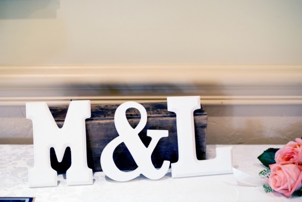 Bride and Groom Initials on Table