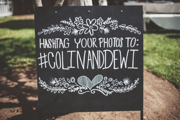 Hashtag Sign at Wedding