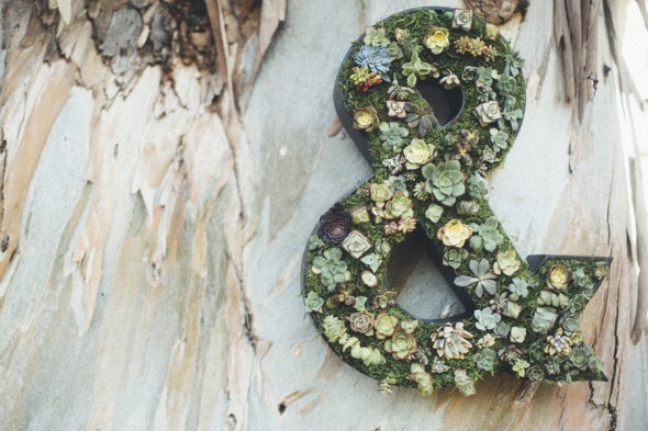 Moss and Succulents Wedding Sign