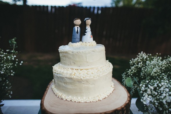 White Wedding Cake with Cake Topper