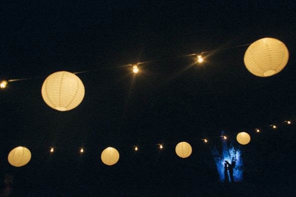 Globe Lights at Wedding Reception