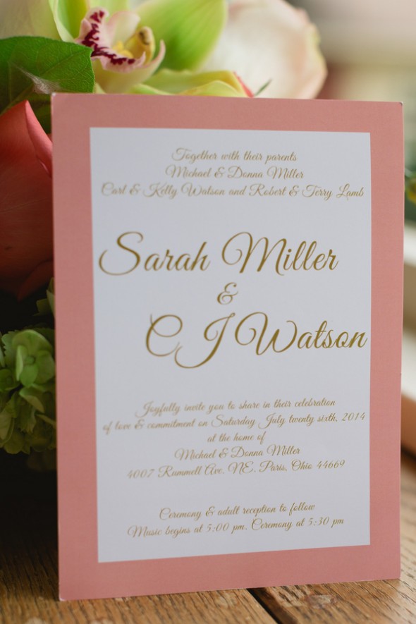 Pink and Gold Wedding Invitation