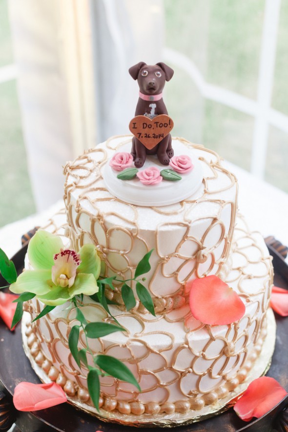 Wedding Cake with Dog Cake Topper