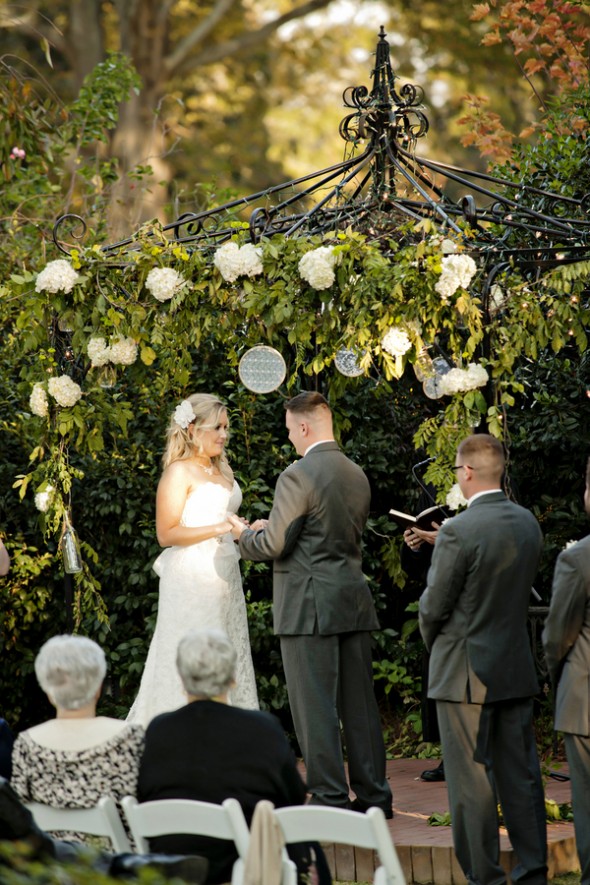 Bride and Groom At Outdoor Wedding Ceremony