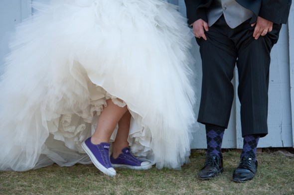 The Bride Wore Purple Converse Sneakers
