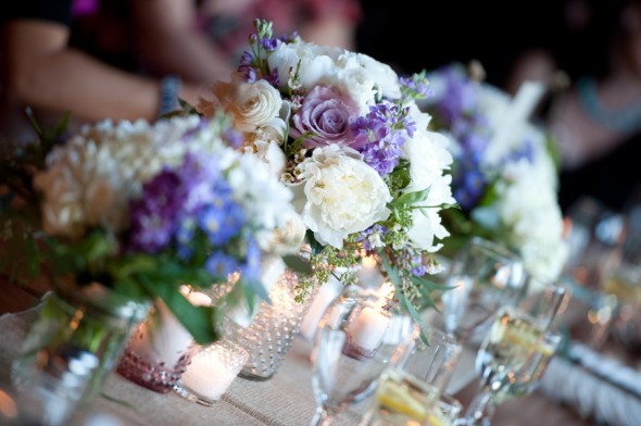 Purple and White Wedding Flowers