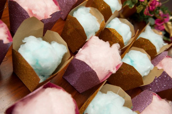 Colorful Cotton Candy Boxes at a Wedding