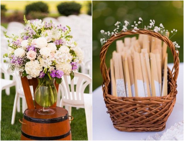 Flowers and Fans for an Outdoor Wedding